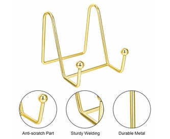 Listing 4 of 7 for 4pcs Metal Plated Square Kitchen Book Holder Stand Wire Mini Easel Photo Stan