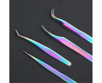 Listing 2 of 7 for 4PCS Set Eyelash Extension Tweezers False Eye Lash Clip Remover Curved Pointe