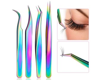 Listing 3 of 7 for 4PCS Set Eyelash Extension Tweezers False Eye Lash Clip Remover Curved Pointe