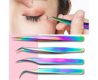 Listing 5 of 7 for 4PCS Set Eyelash Extension Tweezers False Eye Lash Clip Remover Curved Pointe