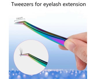 Listing 6 of 7 for 4PCS Set Eyelash Extension Tweezers False Eye Lash Clip Remover Curved Pointe
