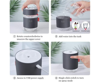 Listing 6 of 6 for 500ml Portable Humidifier, Mini Cool Mist Humidifier with Night Light, USB Pe