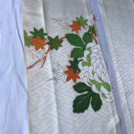Listing 7 of 18 for Vintage Japanese Fabric Decortive Woven Silk Kimono Panels X2