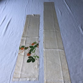 Listing 16 of 18 for Vintage Japanese Fabric Decortive Woven Silk Kimono Panels X2