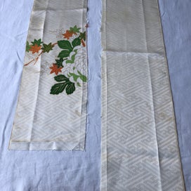 Listing 18 of 18 for Vintage Japanese Fabric Decortive Woven Silk Kimono Panels X2
