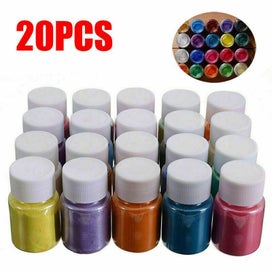 Listing 6 of 20 for Mica Powder Resin Cosmetic Soap Nail Candle Pigment 20 Bottles