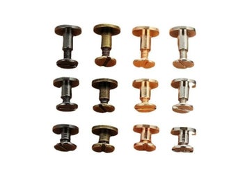 Listing 4 of 8 for 10Sets Luggage Leather Metal Craft Solid Screw Nail Rivet Double Curved Head