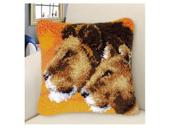 Listing 4 of 9 for Animal Latch Hook Pillow Hook Hand Knitted Embroidery Carpet Pillow Giraffe