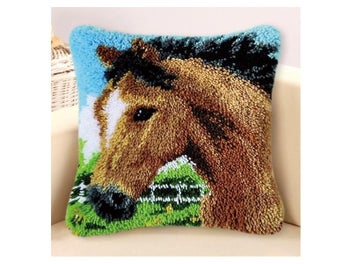 Listing 5 of 9 for Animal Latch Hook Pillow Hook Hand Knitted Embroidery Carpet Pillow Giraffe