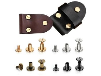 Listing 3 of 8 for 10Sets Luggage Leather Metal Craft Solid Screw Nail Rivet Double Curved Head