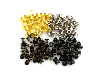 Listing 3 of 9 for 100sets Brass Eyelet No Washer 1.5mm/2mm/2.5mm Leather Craft Repair Grommet