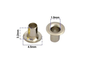 Listing 5 of 9 for 100sets Brass Eyelet No Washer 1.5mm/2mm/2.5mm Leather Craft Repair Grommet