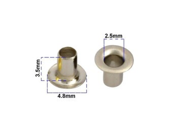 Listing 6 of 9 for 100sets Brass Eyelet No Washer 1.5mm/2mm/2.5mm Leather Craft Repair Grommet