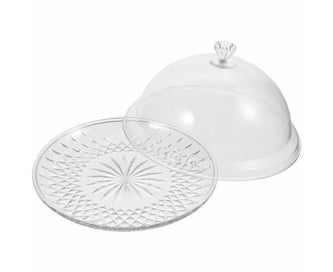 Listing 2 of 8 for Cake Serving Tray Stand for Transparent Cover Pan Dessert Holder
