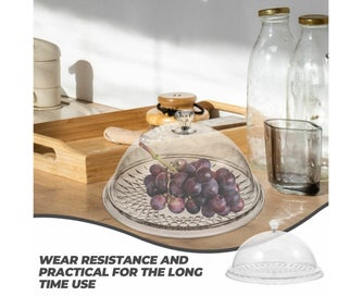 Listing 8 of 8 for Cake Serving Tray Stand for Transparent Cover Pan Dessert Holder