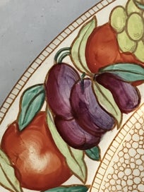 Listing 10 of 14 for Rare Maling art deco fruit edged plate