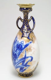 Listing 3 of 6 for ROYAL DOULTON BLUE & GOLD "IRIS" TWO HANDLED VASE - CIRCA 1920