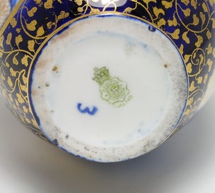 Listing 6 of 6 for ROYAL DOULTON BLUE & GOLD "IRIS" TWO HANDLED VASE - CIRCA 1920