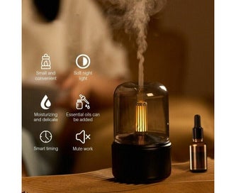 Listing 2 of 7 for Candlelight Aroma Diffuser Portable Electric USB Air Humidifier LED Night Lig