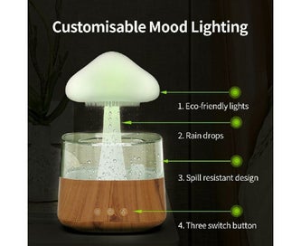 Listing 6 of 7 for Cloud Humidifier Relaxing Aromatherapy Desk Rain Lamp USB Rain Sound Diffuser