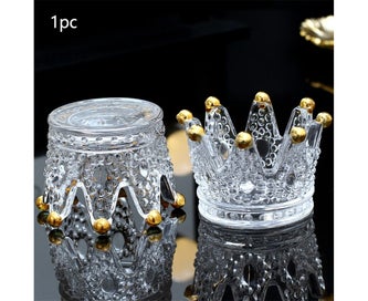 Listing 5 of 5 for Desktop Display Glass Puff Crown Shape Makeup Sponge Holders Washable Bathroo