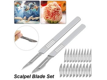 Listing 3 of 9 for Carbon Steel Carving Metal Scalpel Knife Handle Blades Number 11 23 Surgical