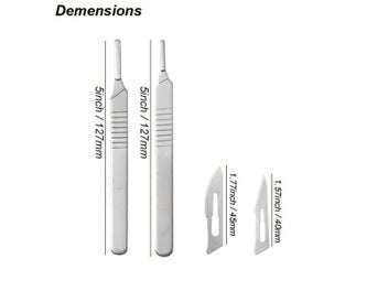 Listing 4 of 9 for Carbon Steel Carving Metal Scalpel Knife Handle Blades Number 11 23 Surgical