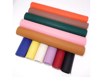 Listing 7 of 9 for 25*34CM Litchi Pattern Faux Leather Fabric For Sewing Artificial Synthetic Pu