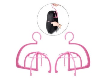 Listing 5 of 9 for Plastic Wig Hanger Stand For Wigs Hat Display Stand Holder Purple Black