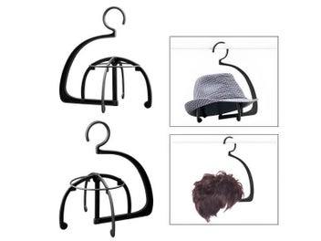 Listing 6 of 9 for Plastic Wig Hanger Stand For Wigs Hat Display Stand Holder Purple Black