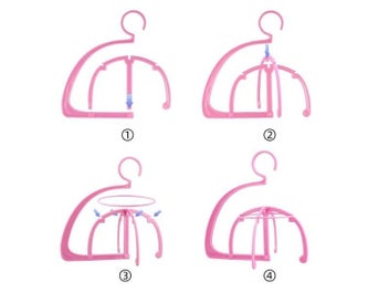 Listing 7 of 9 for Plastic Wig Hanger Stand For Wigs Hat Display Stand Holder Purple Black