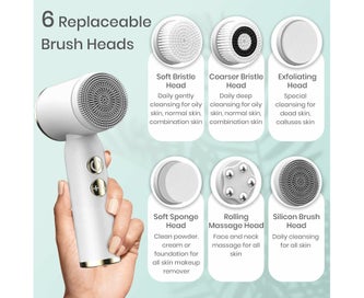 Listing 2 of 5 for Electric LED Facial Cleansing Brush Set 6 in 1,Rechargeable Waterproof Portab
