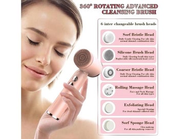 Listing 6 of 7 for Face Cleansing Brush, 6-in-1 Electric Rotation, IPX6 Waterproof, 6 Brush Head