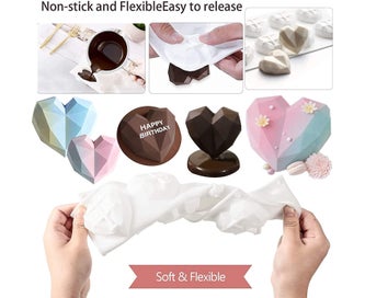 Listing 4 of 4 for Heart Shaped Silicone Molds Set+Hammers Droppers-Baking Mousse Cake