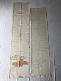 Listing 14 of 16 for Vintage Japanese Woven Silk Fabric Pieces X2 Cloud Design