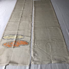 Listing 13 of 16 for Vintage Japanese Woven Silk Fabric Pieces X2 Cloud Design