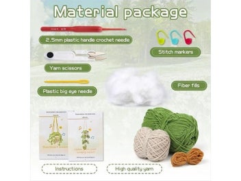 Listing 4 of 9 for LMDZ Crochet Kit For Beginners 1/2/3Pcs Leaf Potted Plant Crochet Starter Kit