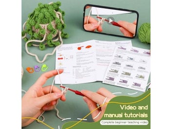 Listing 6 of 9 for LMDZ Crochet Kit For Beginners 1/2/3Pcs Leaf Potted Plant Crochet Starter Kit