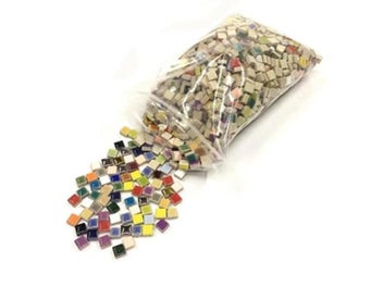 Listing 4 of 9 for 100pcs(Approx. 100g/3.5oz) Porcelain Mosaic Tiles 9.5mm Square Ceramic Mosaic