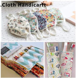 Listing 5 of 20 for 5 Style Fabric Patchwork Bundle 100% Cotton 50x50cm