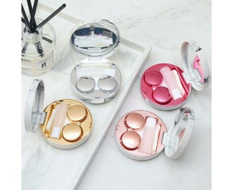 Listing 3 of 8 for Marble Design Contact Lens Storage Case With Mirror - Rose Gold