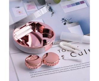 Listing 4 of 8 for Marble Design Contact Lens Storage Case With Mirror - Rose Gold