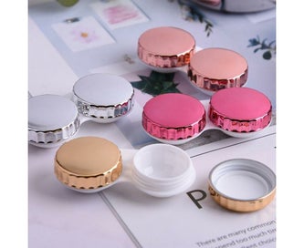 Listing 5 of 8 for Marble Design Contact Lens Storage Case With Mirror - Rose Gold