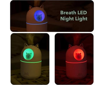 Listing 2 of 6 for Mini Cool Humidifier with Night Light Cute Cat Mist Humidifier for Bedroom Es