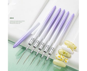 Listing 4 of 10 for Nail Art Liner Brushes Metal Handle Nail Drawing Pens,5 Sizes-Nail Art Brush