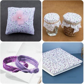 Listing 9 of 10 for 5 Style Fabric Patchwork Bundle 100% Cotton 50x50cm