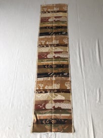 Listing 11 of 20 for Vintage Japanese Woven Silk Obi Fabric Panel Cranes