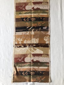 Listing 14 of 20 for Vintage Japanese Woven Silk Obi Fabric Panel Cranes