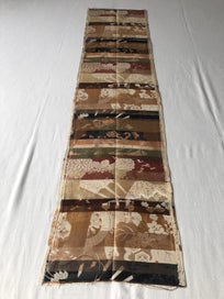 Listing 9 of 18 for Vintage Woven Silk Japanse Obi Fabric Woven Crane Floral Design