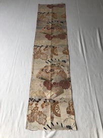 Listing 18 of 18 for Vintage Woven Silk Japanse Obi Fabric Woven Crane Floral Design